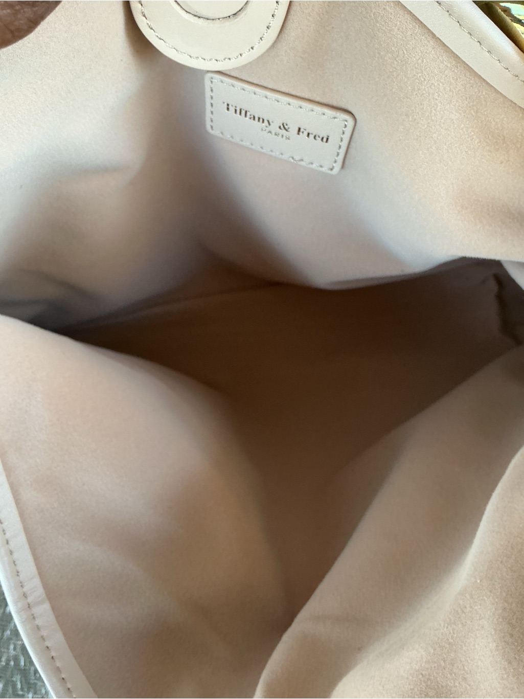 Tiffany & Fred Paris Blush Leather Golden Chain Hobo Shoulder Bag — image 5 of 8